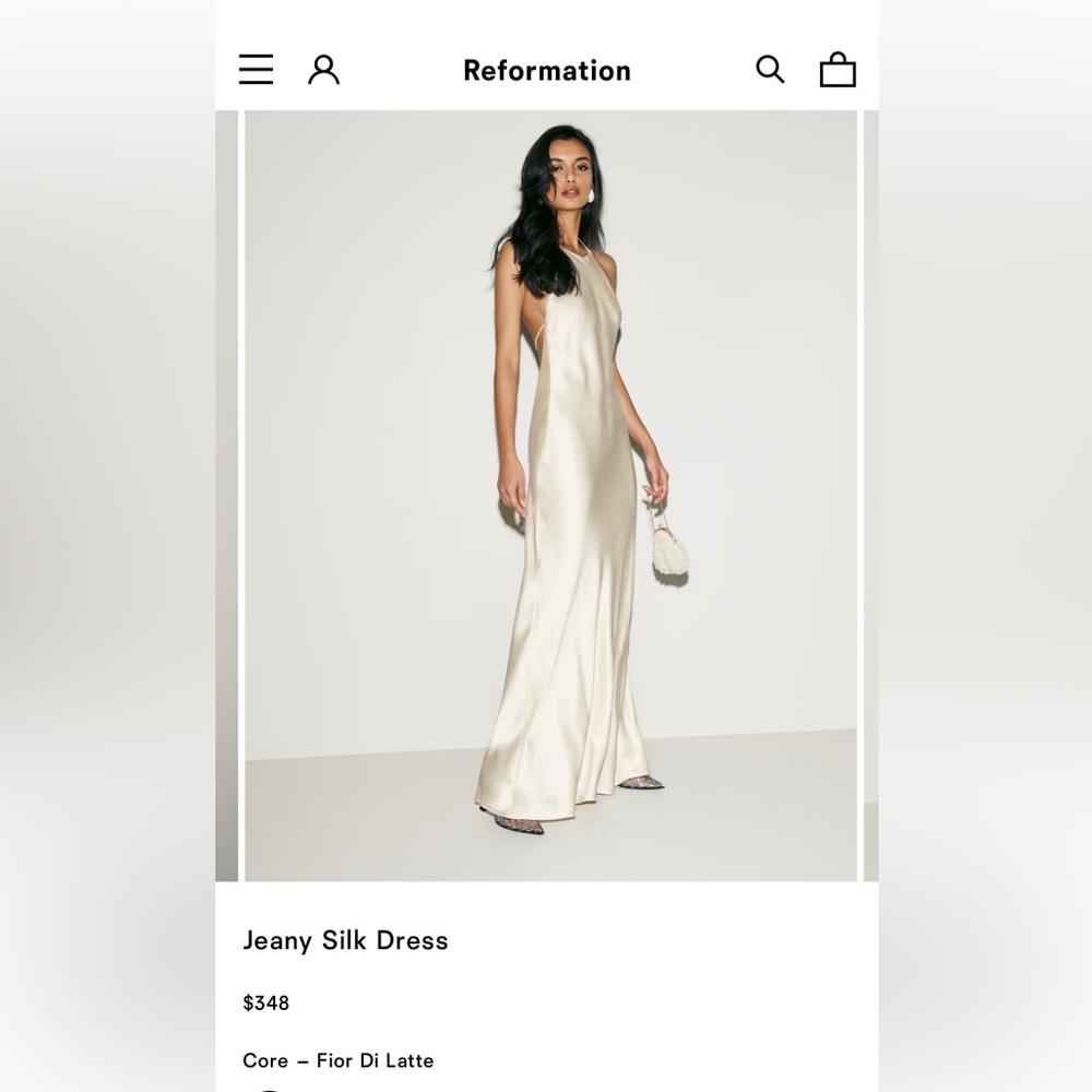 Reformation Cream Silk Maxi Dress - Picture 3 of 13